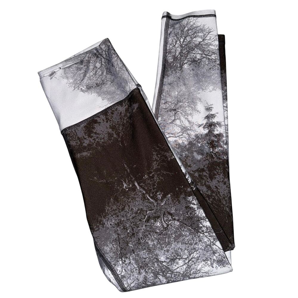 Black & White Tree-Print Women's Leggings
